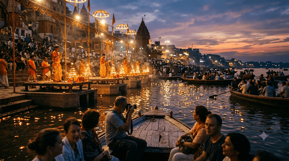 Image of How to Experience Ganga Aarti from a Boat: Complete Visitor Guide 